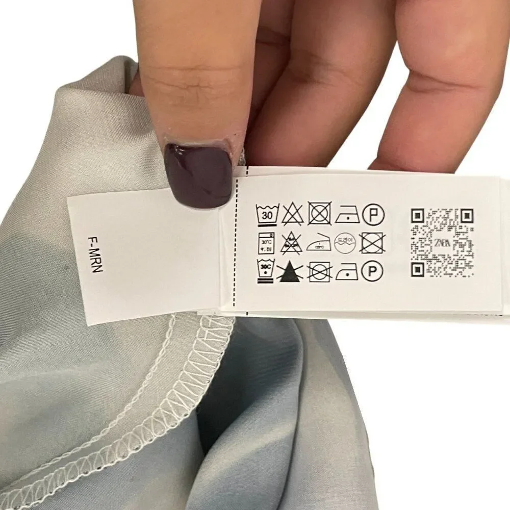 Zara Womens Midi Dress L Green Printed Satin Effect Short Sleeve 2362/119 NWT - Picture 12 of 15